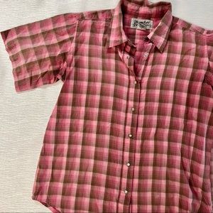Wrangler pearl snap button front shirt sleeve shirt size small